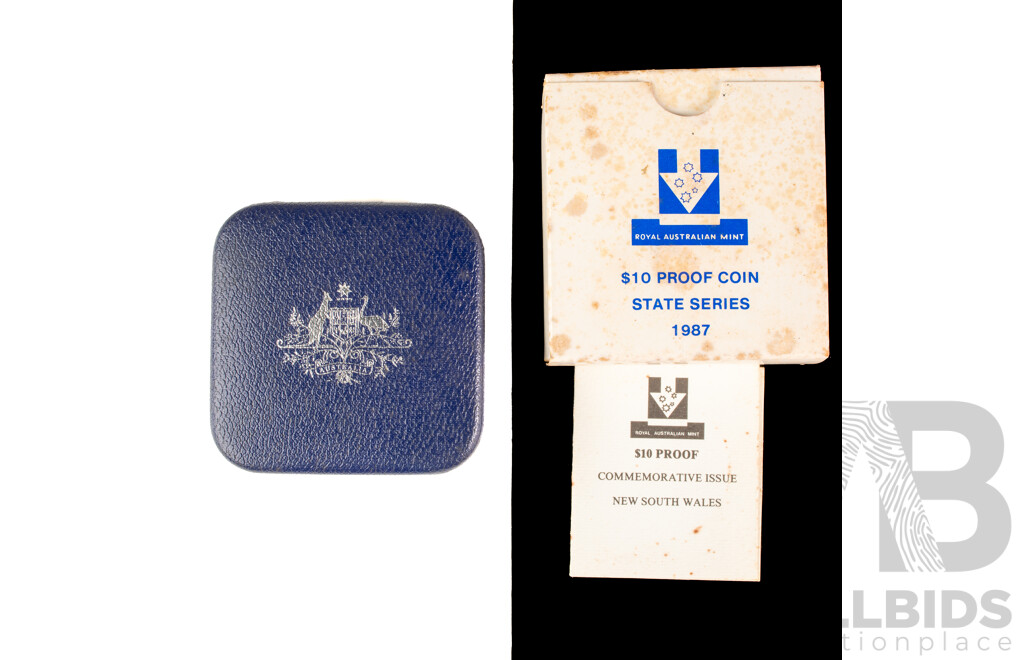 Australian 1987 $10 PROOF Coin, 20 Grams, State Series NSW.