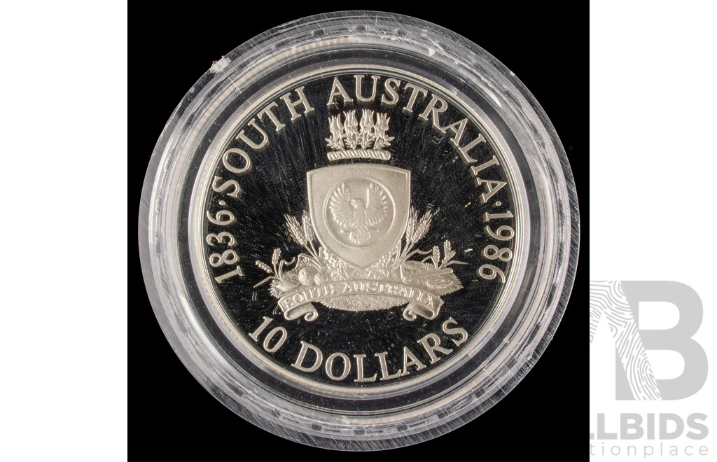 Australian 1986 $10 Silver PROOF Coin, State Series Sth Aus. 