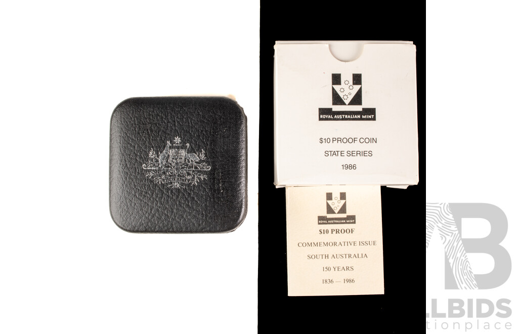 Australian 1986 $10 Silver PROOF Coin, State Series Sth Aus. 