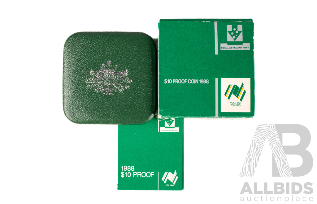 Australian 1988 $10 Silver PROOF Coin, Australia Bi Centennial.