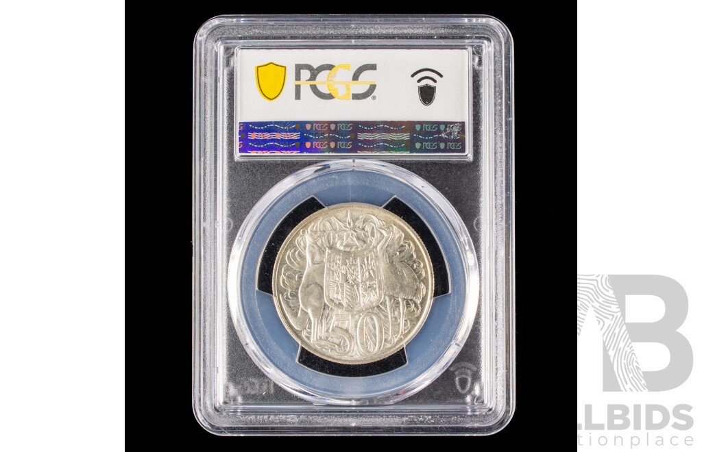 Australian 1966 50c Coin. Graded MS63 About Choice Uncirculated.