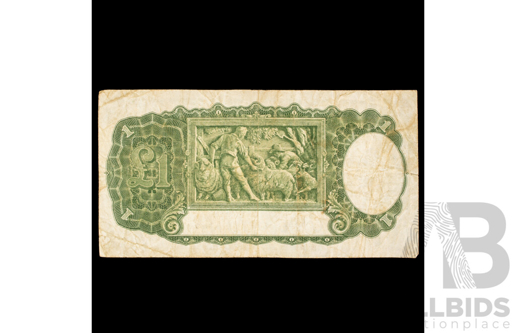 Australian 1942 Armitage McFarlane One Pound Note J84 936394