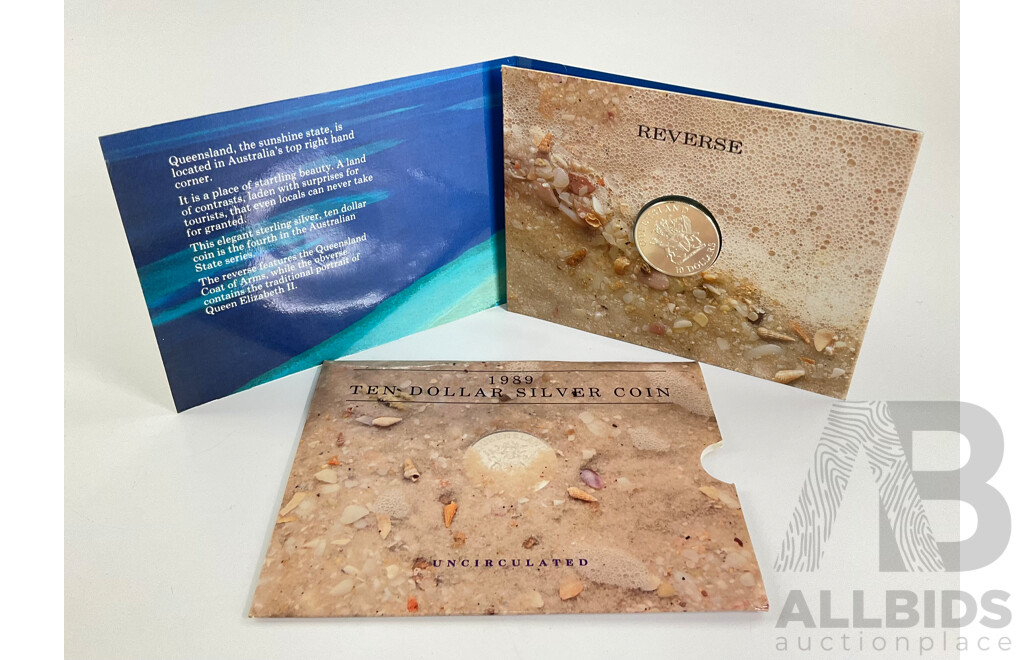 Australian RAM 1989 $10 Silver Coin. Queensland, 20 Grams Silver