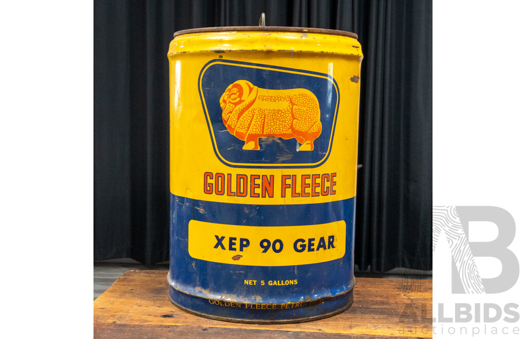 Vintage Golden Fleece XEP 90 Gear Five Gallon Drum