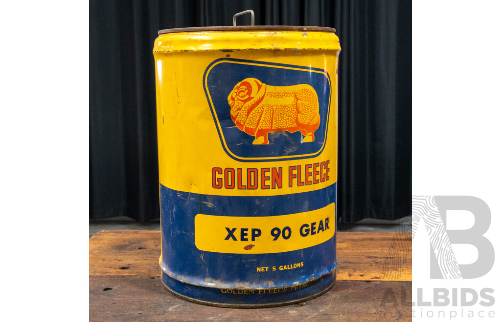 Vintage Golden Fleece XEP 90 Gear Five Gallon Drum