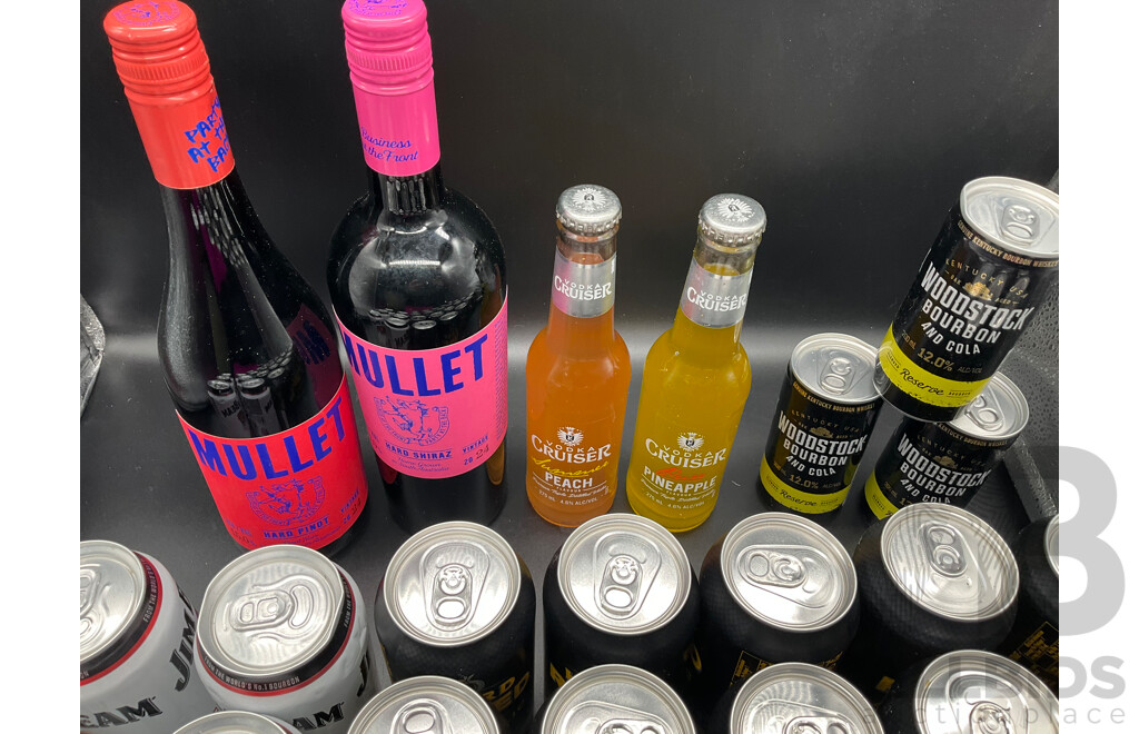 Assorted Premixed Alcoholic Drinks and Wines - Lot of 33