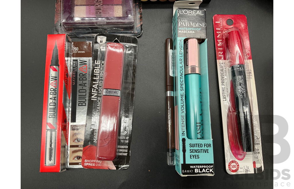 Assorted Cosmetics Including L'OREAL, RIMMEL, MAYBELLINE, REVLON and BONDS Socks - Lot of  9