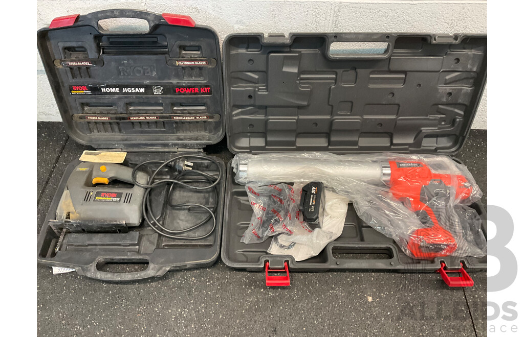 GREENER 18V Cordless Caulking Gun and RYOBI Jigsaw - Lot of 2