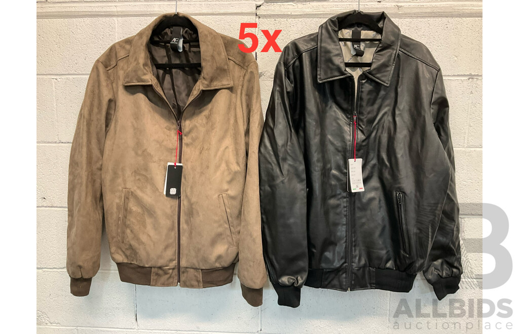 Mens Jacket Black XL (2x) XXL (2x)  and Beige XXL (x1) - Lot of 5
