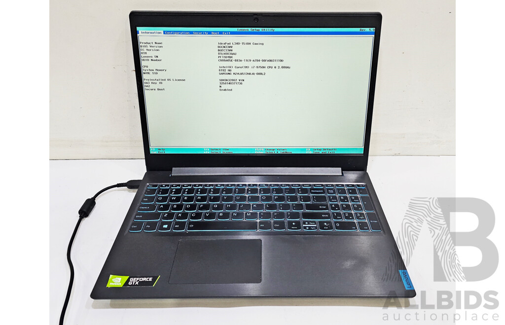 Lenovo (L340-15IRH) Ideapad Intel I7-(9750H) 2.60GHz-4.50GHz 6-Core CPU 15.6-Inch Gaming Laptop W/ NVIDIA GeForce GTX Laptop GPU