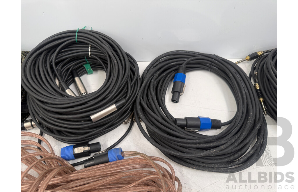 Bag of Assorted Cables & Connectors (Audio Equipment)