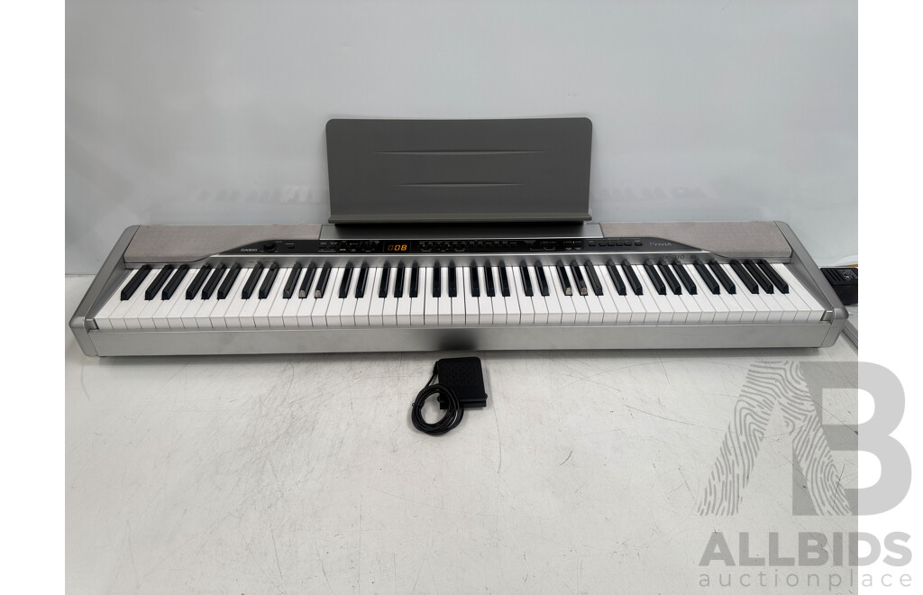 Casio Privia Px310 - 88Key - Keyboard + Tour Craft Keyboard Stand + Gold/Chrome Popup Light Cast
