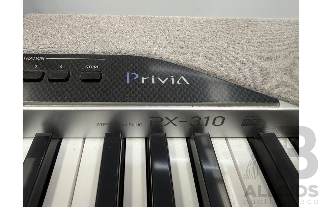 Casio Privia Px310 - 88Key - Keyboard + Tour Craft Keyboard Stand + Gold/Chrome Popup Light Cast