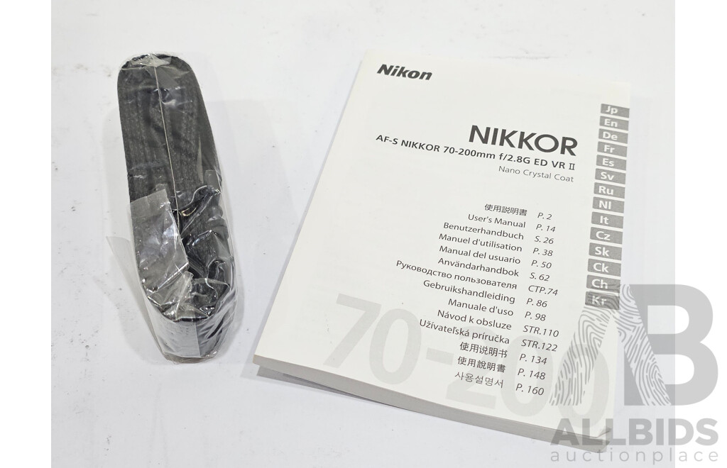 Nikon AF-S Nikkor 70-200mm F/2.8g Ed VR Lens