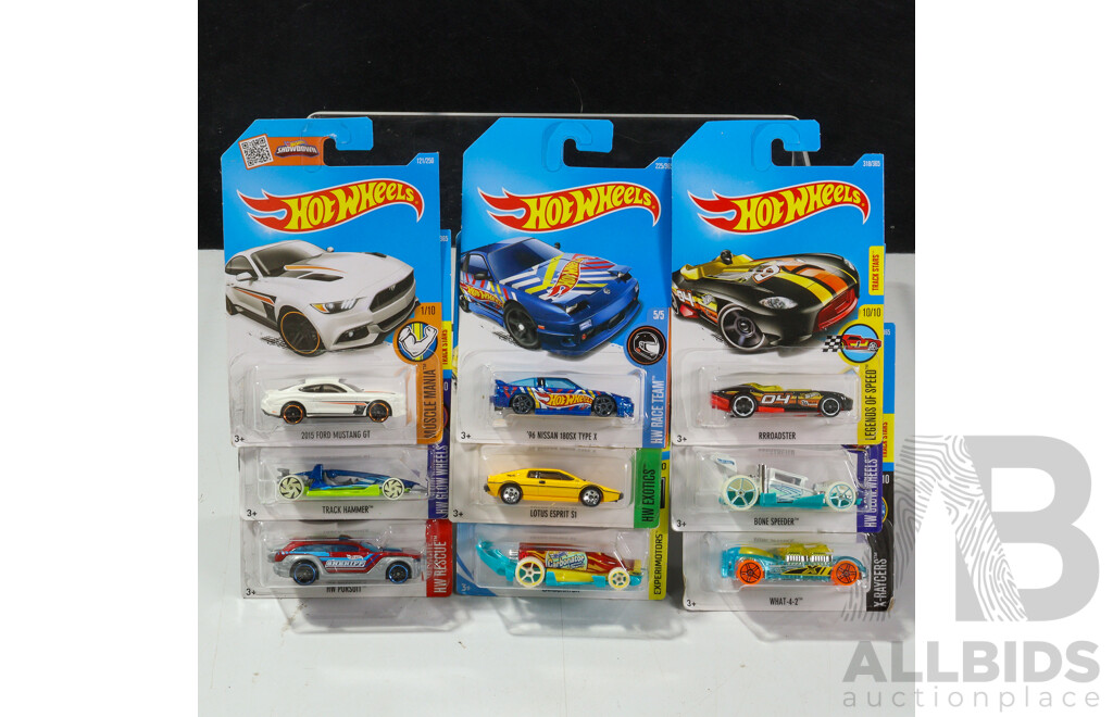 Twenty Boxed Hot Wheels Vehicles Including Fast Foodie, HW Exotics, HW Fun Park, HW Dare Devils, X-Racers