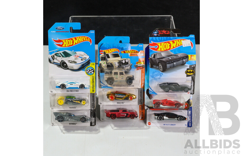Thirty Boxed Hot Wheels Vehicles Including Super Chromes, Spider Man, HW Art Cars, HW Dare Devils, HW Screen Time, HW City Works
