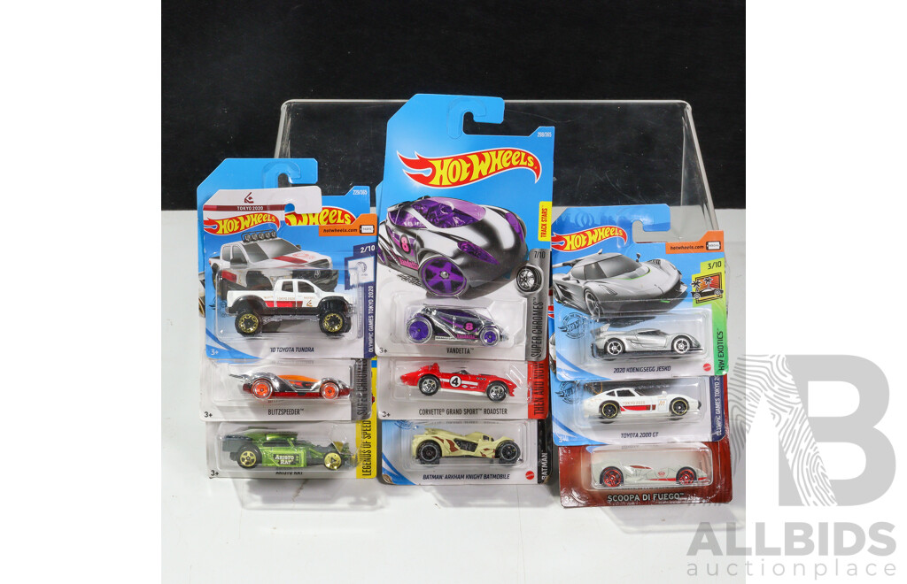 Thirty Boxed Hot Wheels Vehicles Including Jetsons, Spider Man, Legends of Speed, Stars & Stripes