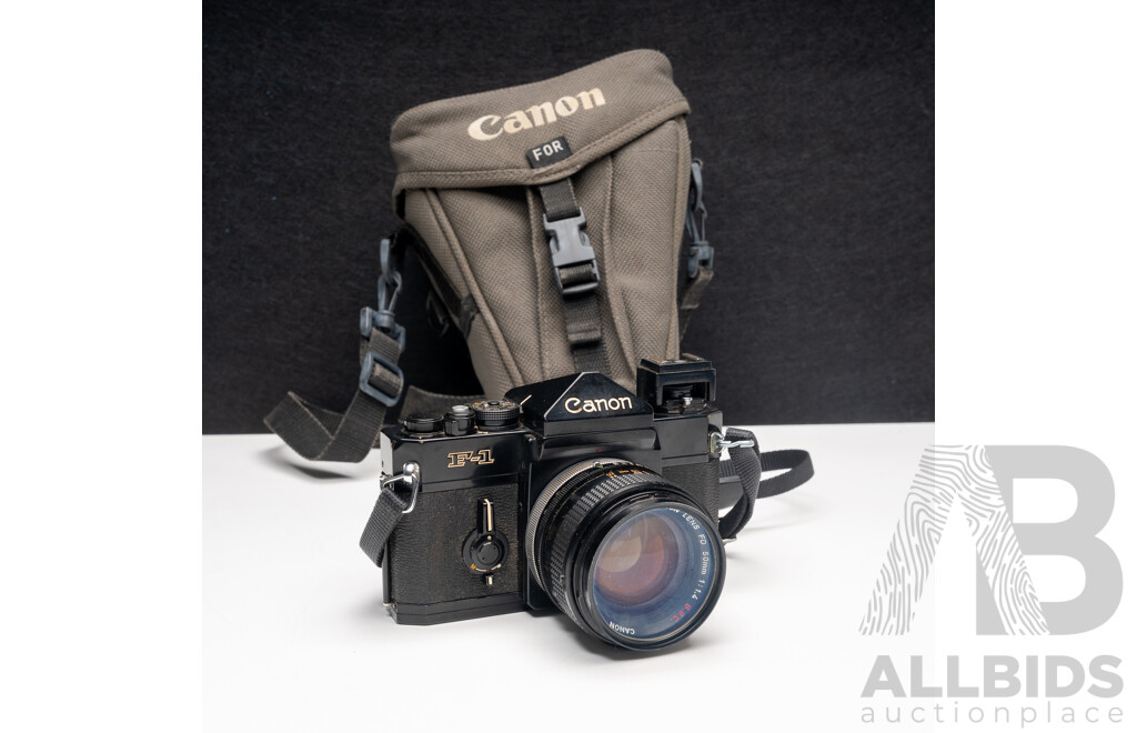 Canon F-1 Camera Kit with Multiple Lenses, Flash, Light Meter and Accessories