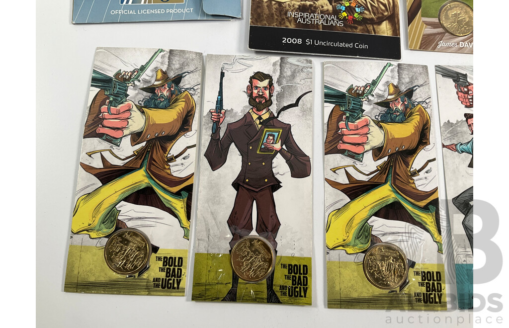 Collection of Australian Commemorative Coins Including Four 2018 One Dollars Rascals & Ratbags, Five 2019 One Dollars Bold Bad and Ugly, S and B Counter Stamps, 2006 Fifty Cent, Royal Visit....................