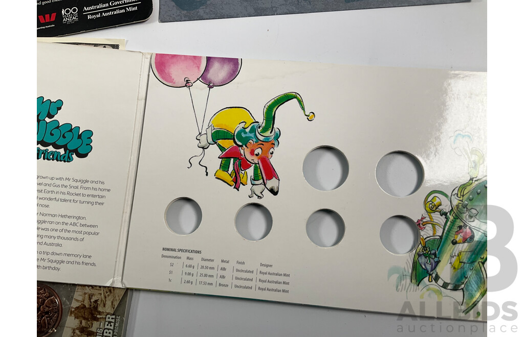 Collection of Australian PNCs Including 2019 Moon Landing, 2008 Centenary of Scouting, 2017 Arthur Streeton and Sidney Nolan, 2009 Dolphins of Australian Coastline, 2012 Merry Christmas, UNC Commemorative Fifty Cent Coins and More