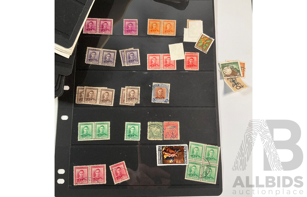 Collection of Stamp Albums Including International, New Zealand Predecimal to 1990's, 1980 Christmas Stamps From Around the World, Stanley Gibbons 2008 Stamps of the World Catalogue
