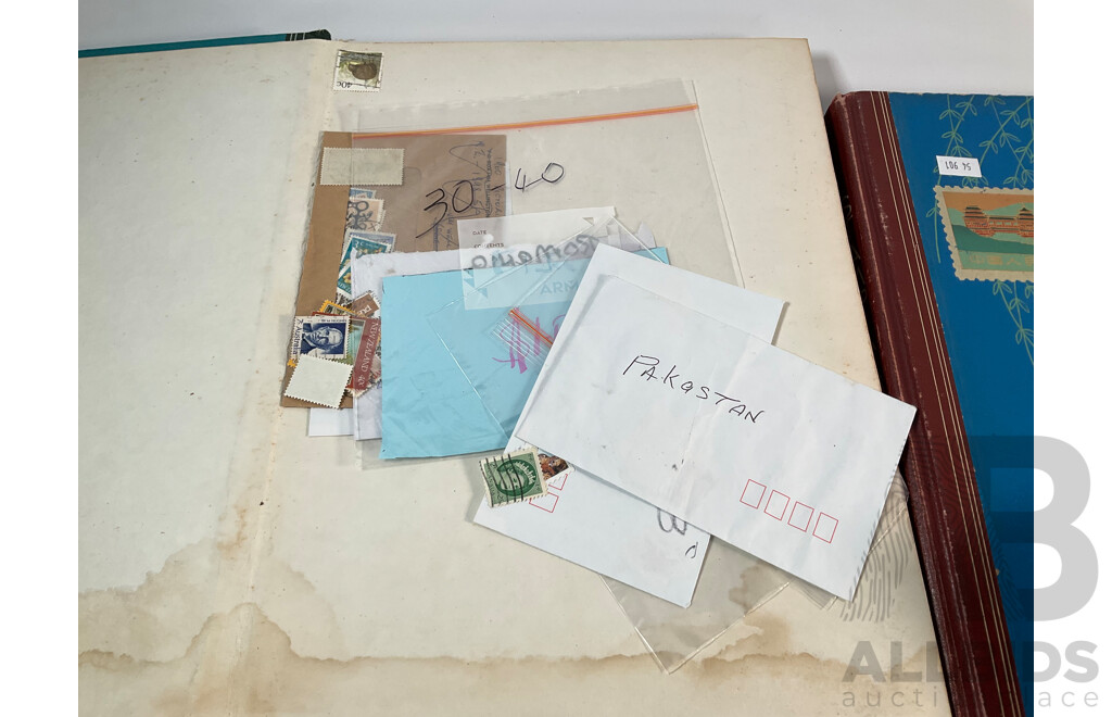 Collection of Stamp Albums Including International, New Zealand Predecimal to 1990's, 1980 Christmas Stamps From Around the World, Stanley Gibbons 2008 Stamps of the World Catalogue