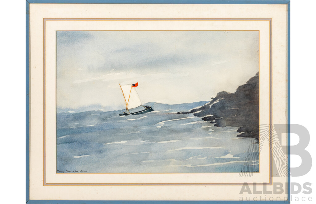 DCM (20th Century, Working C1980s), Away From a Lee Shore (1986), Original Watercolour, 35 x 45 cm (frame)