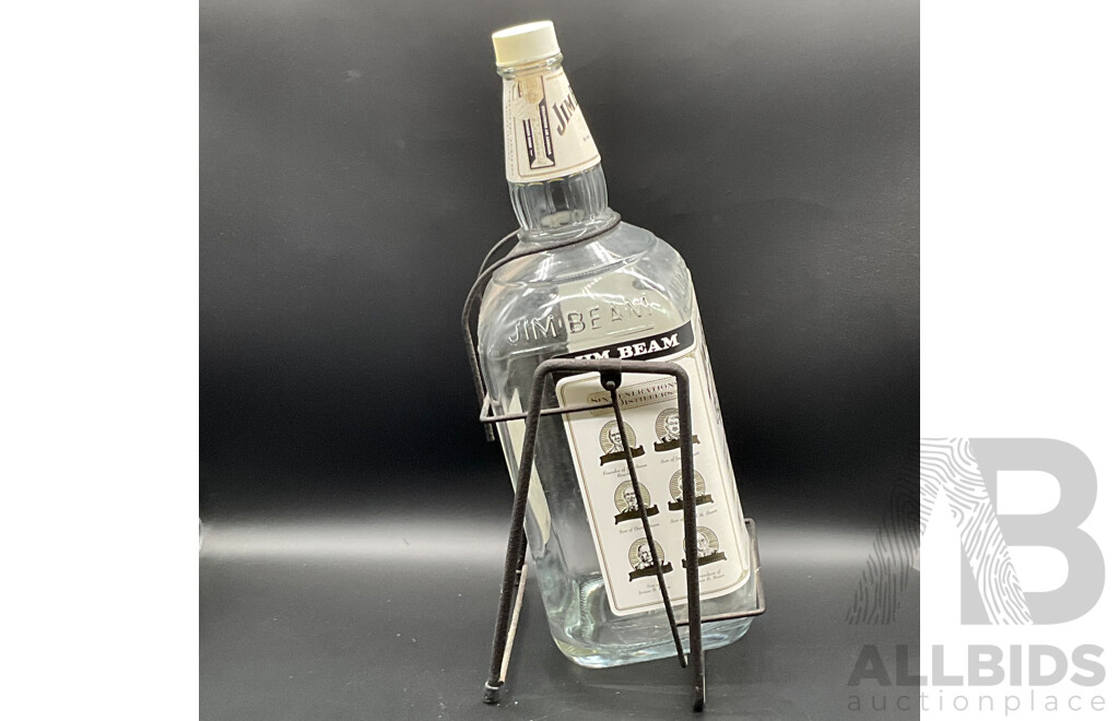 Vintage Jim Beam Kentucky Whiskey 4.5L Bottle in a Swinging Cradle, H: 45cm