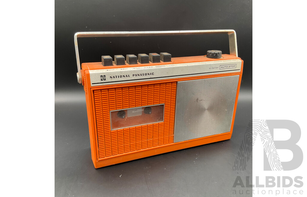 Vintage NATIONAL PANASONIC Cassette Recorder (RQ-416S), COLEMAN Cooler Esky and S Branding Iron and Assorted Vintage Woodworking Tools - Lot of 10