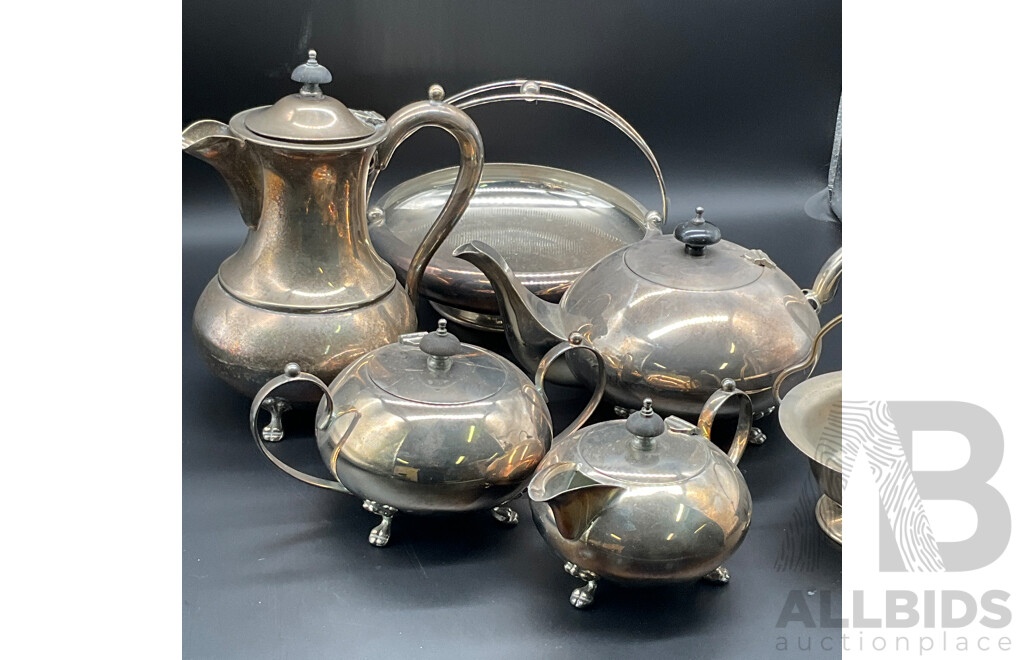 Vintage Silver Plated EPNS Tea Coffee Set - Lot of 8