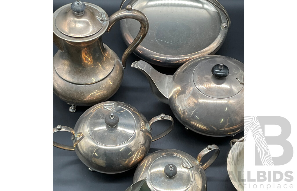 Vintage Silver Plated EPNS Tea Coffee Set - Lot of 8
