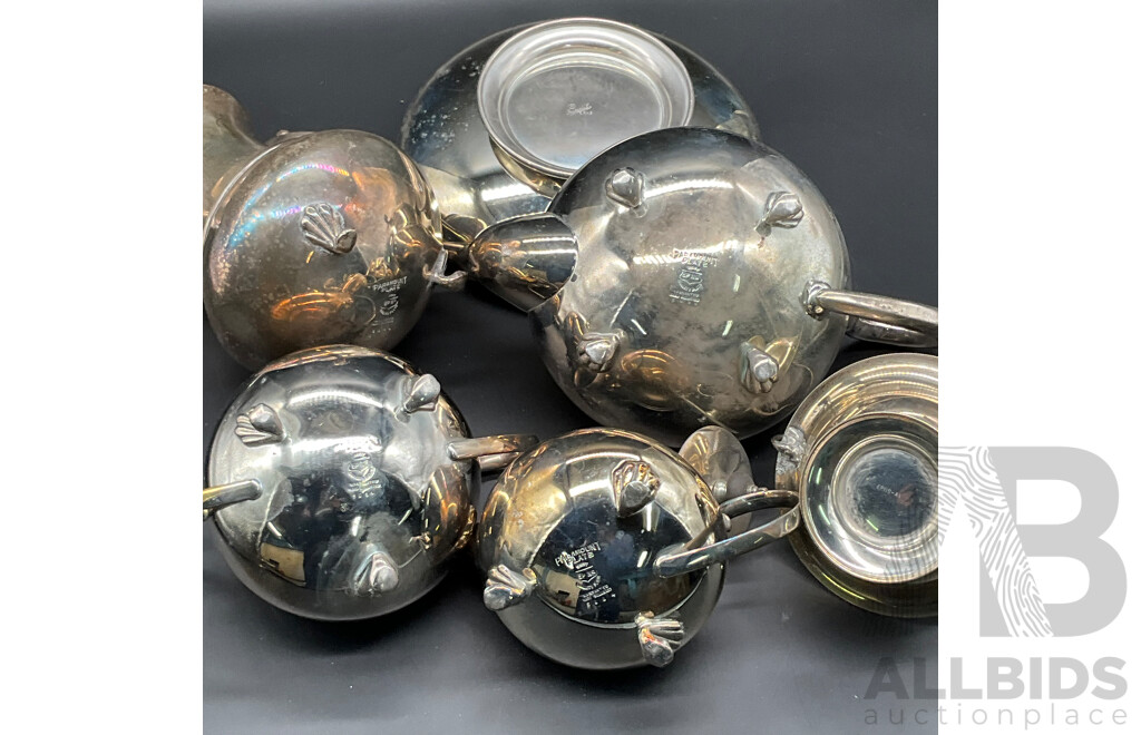 Vintage Silver Plated EPNS Tea Coffee Set - Lot of 8