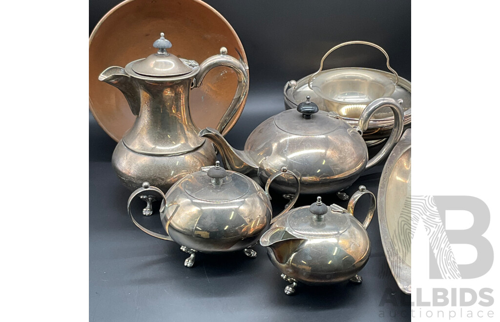 Vintage Silver Plated EPNS Tea Coffee Set - Lot of 8