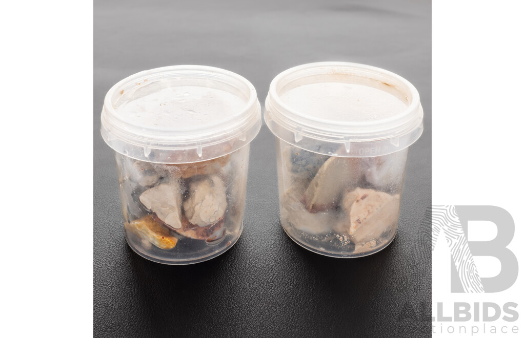 Austalian Opal Natural Rough Unpolished Gemstones in (2) Containers