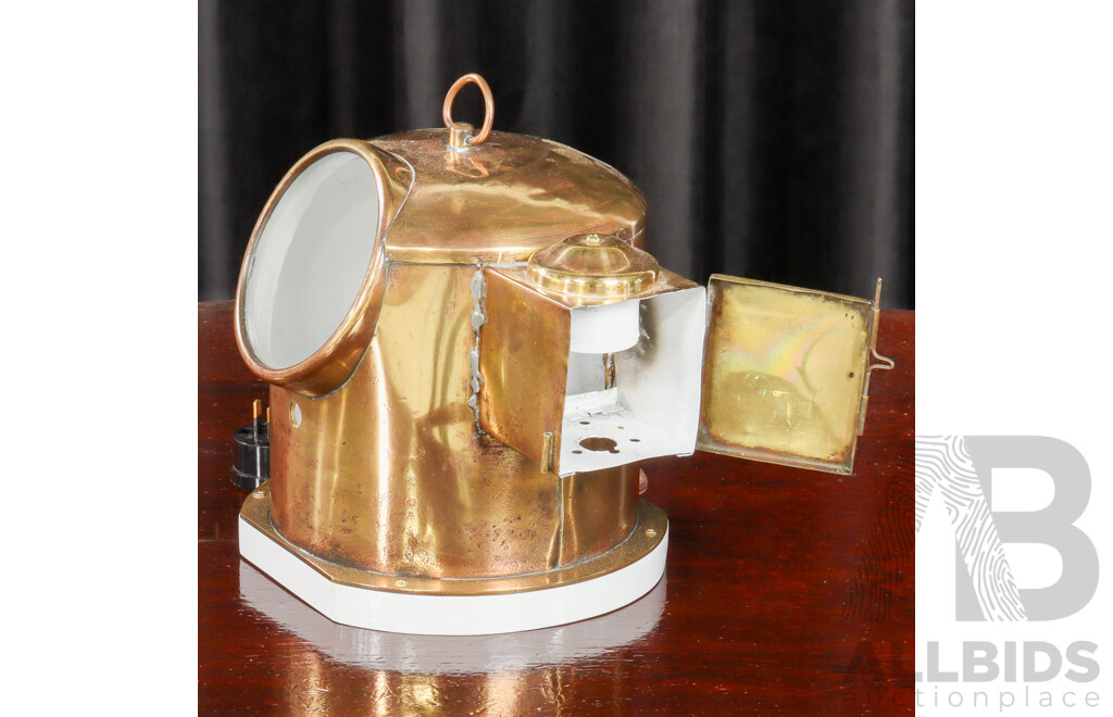 Brass Binnacle Housing Form Table Lamp