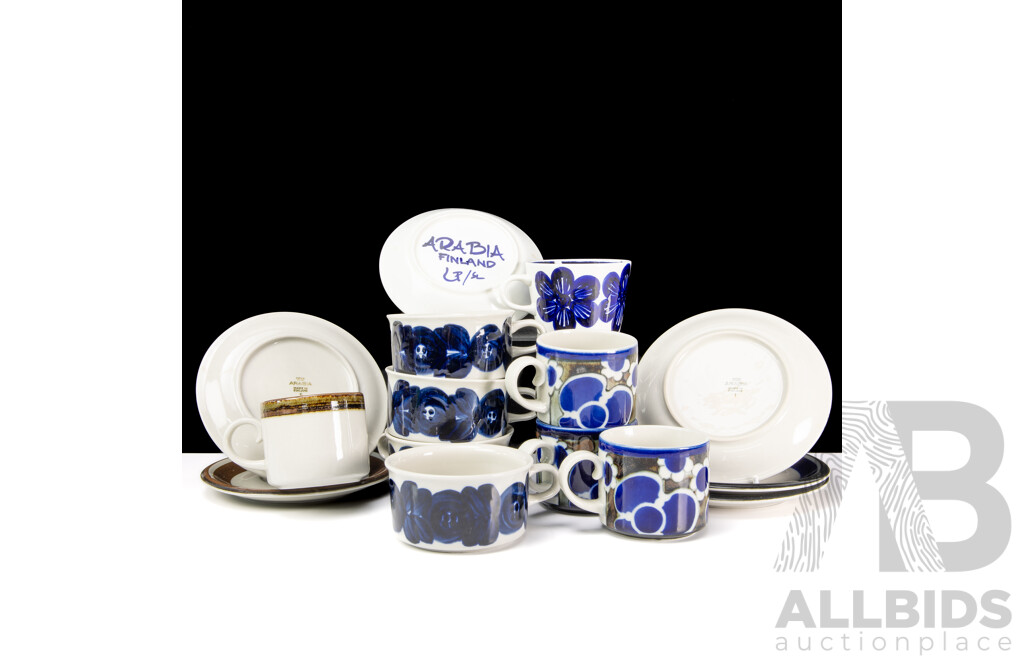 Collection 15 Pieces Mid Century Arabia Dinner Ware Including by Ulla Procope