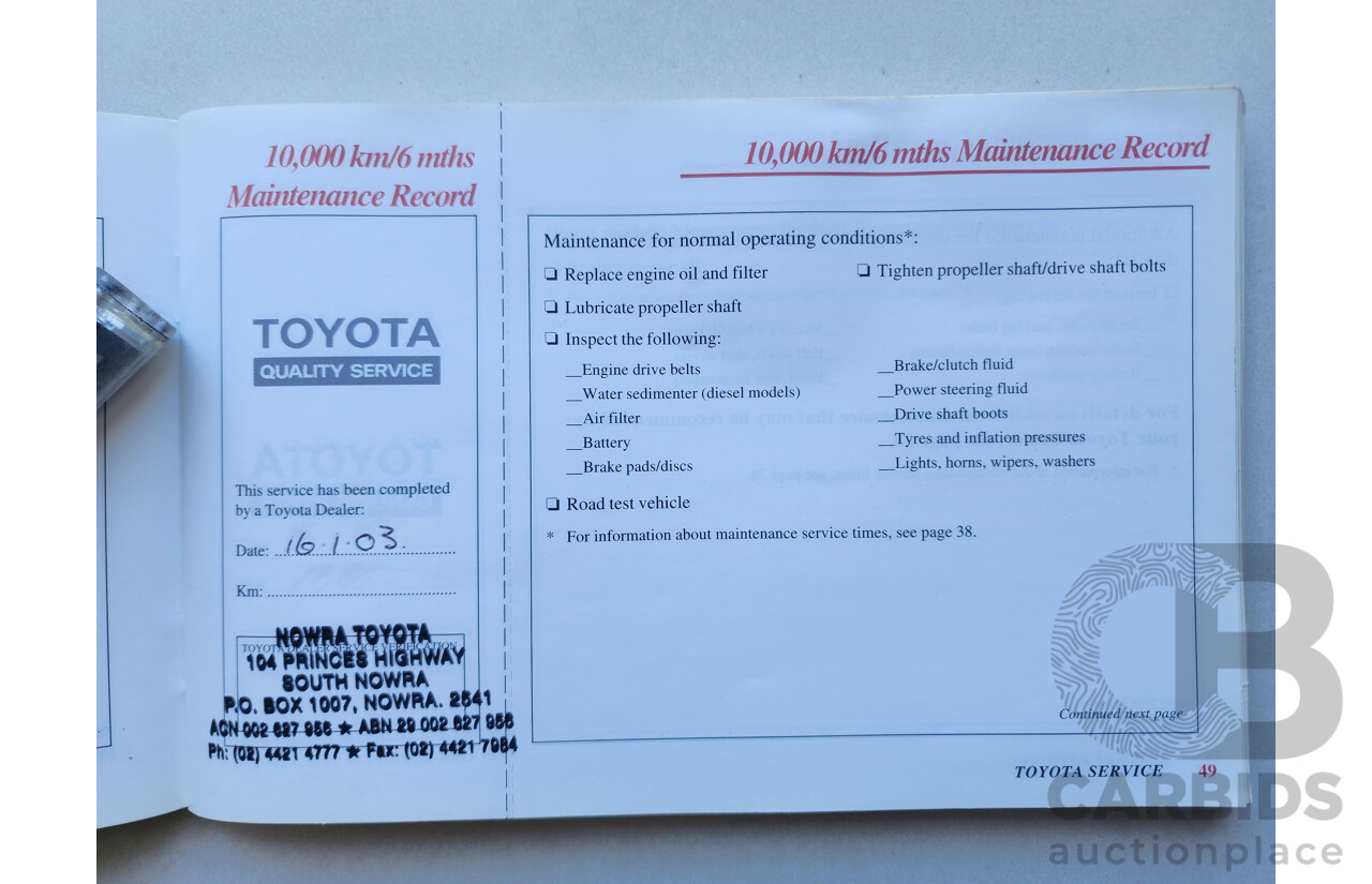 8/2002 Toyota Landcruiser Prado GXL (4x4) KZJ95R 4d Wagon White / Gold 3.0L