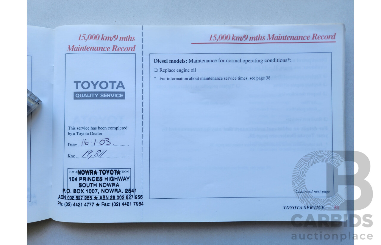 8/2002 Toyota Landcruiser Prado GXL (4x4) KZJ95R 4d Wagon White / Gold 3.0L