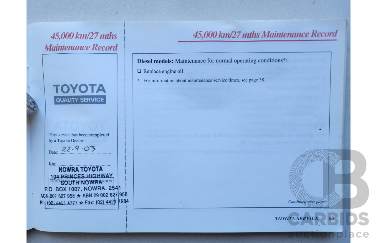 8/2002 Toyota Landcruiser Prado GXL (4x4) KZJ95R 4d Wagon White / Gold 3.0L