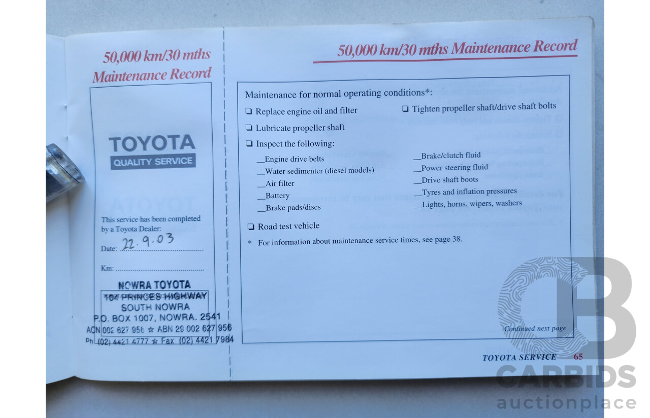 8/2002 Toyota Landcruiser Prado GXL (4x4) KZJ95R 4d Wagon White / Gold 3.0L