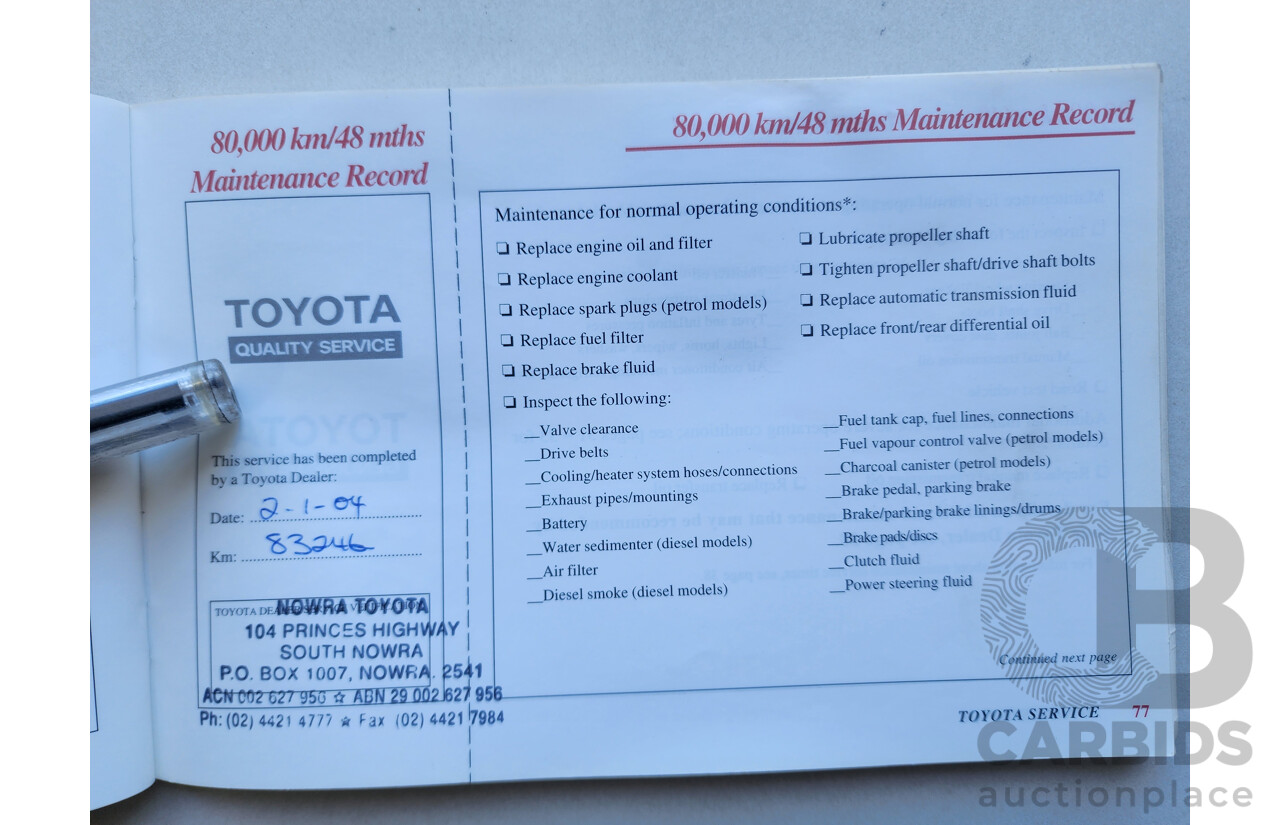 8/2002 Toyota Landcruiser Prado GXL (4x4) KZJ95R 4d Wagon White / Gold 3.0L