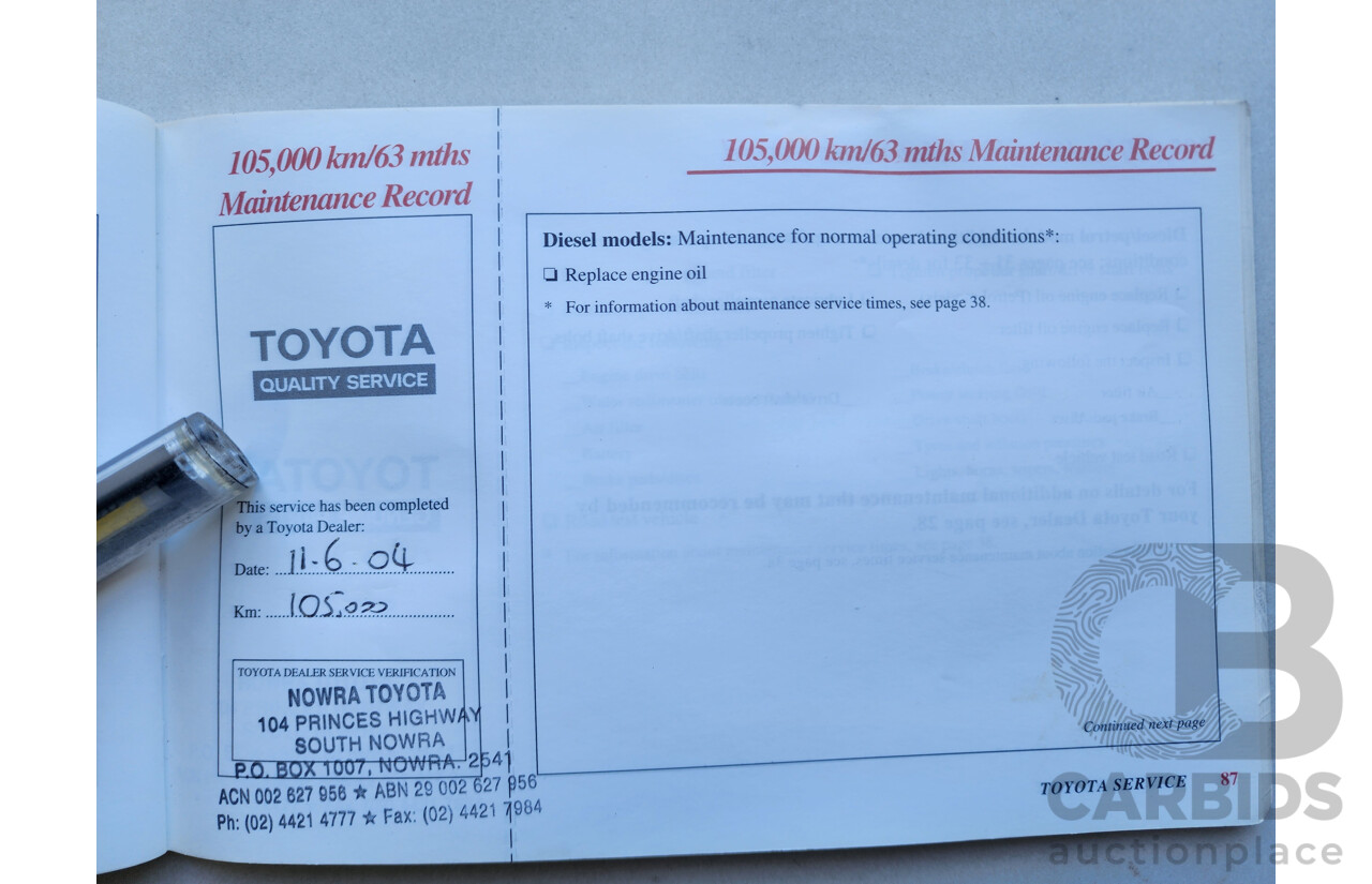 8/2002 Toyota Landcruiser Prado GXL (4x4) KZJ95R 4d Wagon White / Gold 3.0L