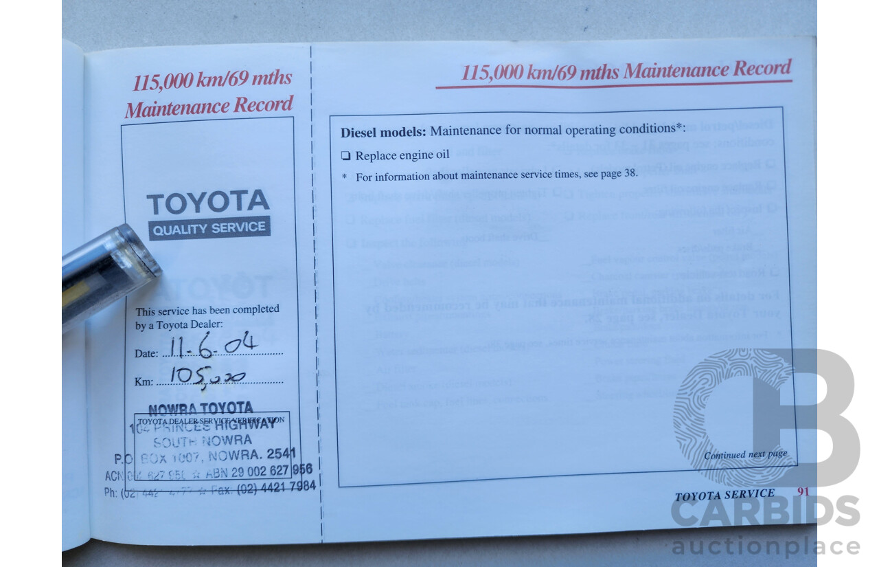 8/2002 Toyota Landcruiser Prado GXL (4x4) KZJ95R 4d Wagon White / Gold 3.0L