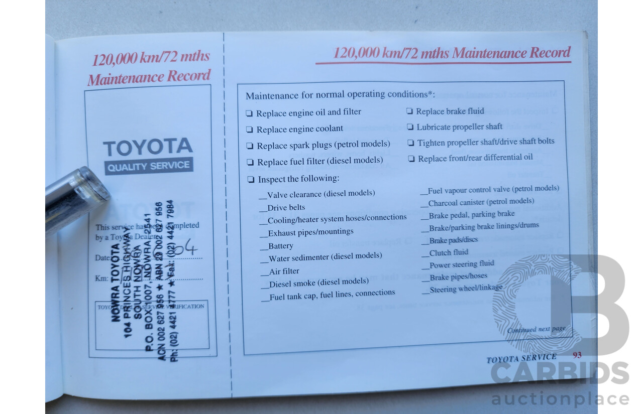 8/2002 Toyota Landcruiser Prado GXL (4x4) KZJ95R 4d Wagon White / Gold 3.0L