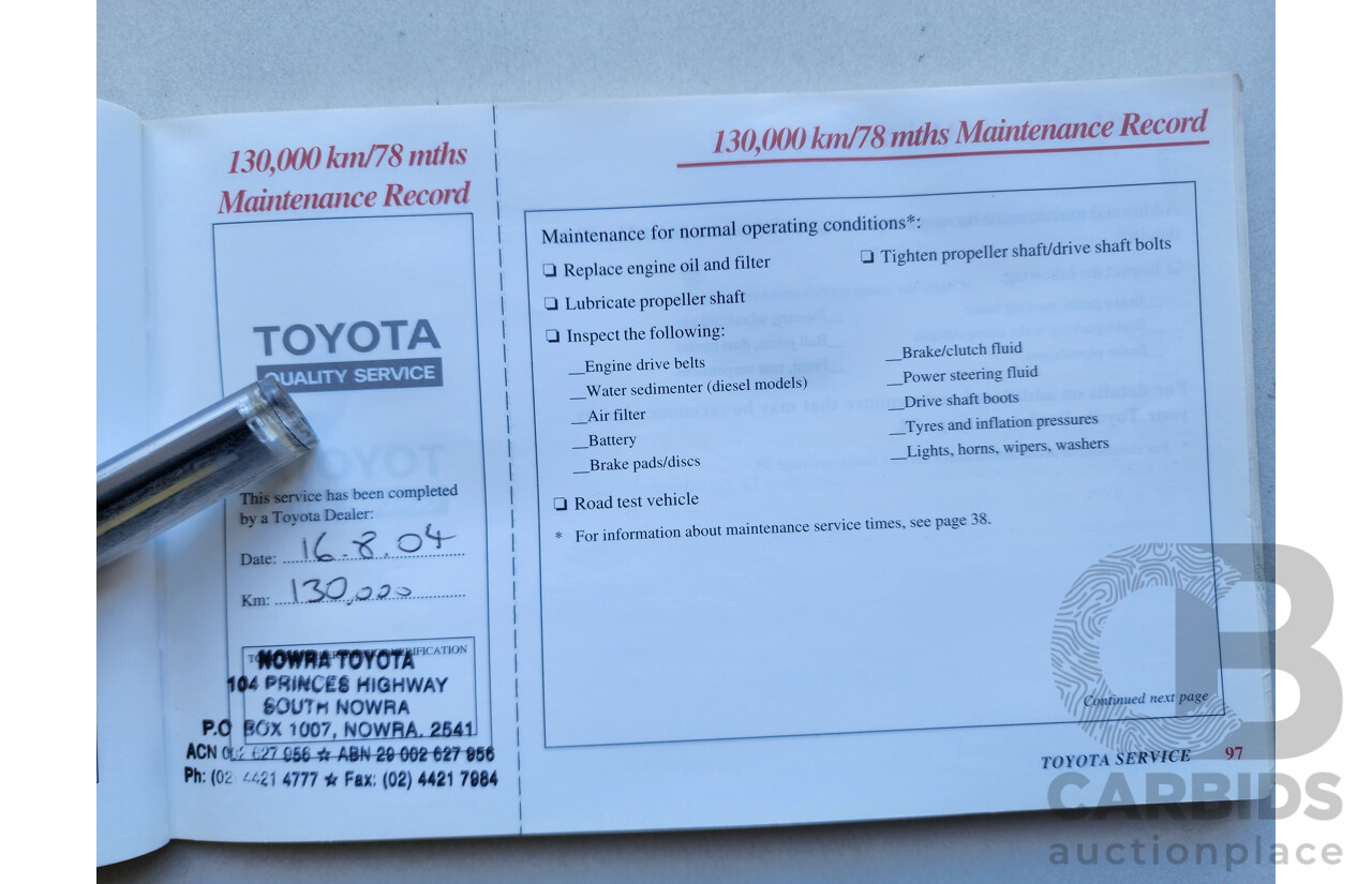 8/2002 Toyota Landcruiser Prado GXL (4x4) KZJ95R 4d Wagon White / Gold 3.0L