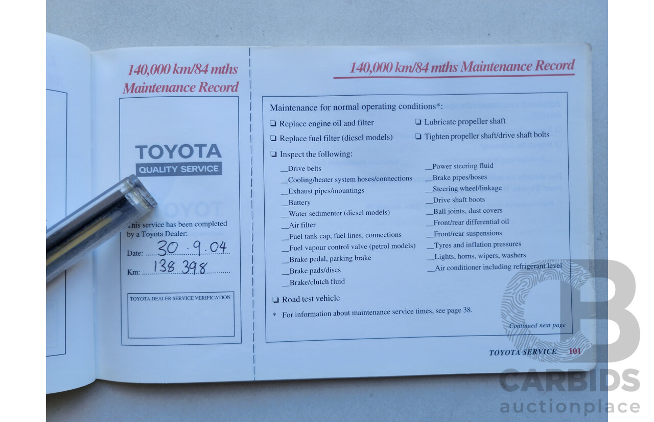 8/2002 Toyota Landcruiser Prado GXL (4x4) KZJ95R 4d Wagon White / Gold 3.0L