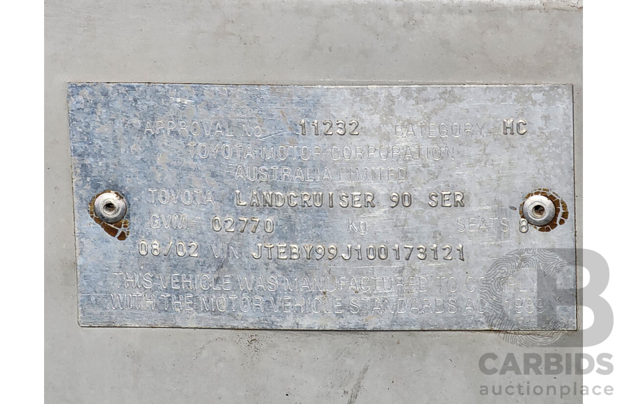 8/2002 Toyota Landcruiser Prado GXL (4x4) KZJ95R 4d Wagon White / Gold 3.0L