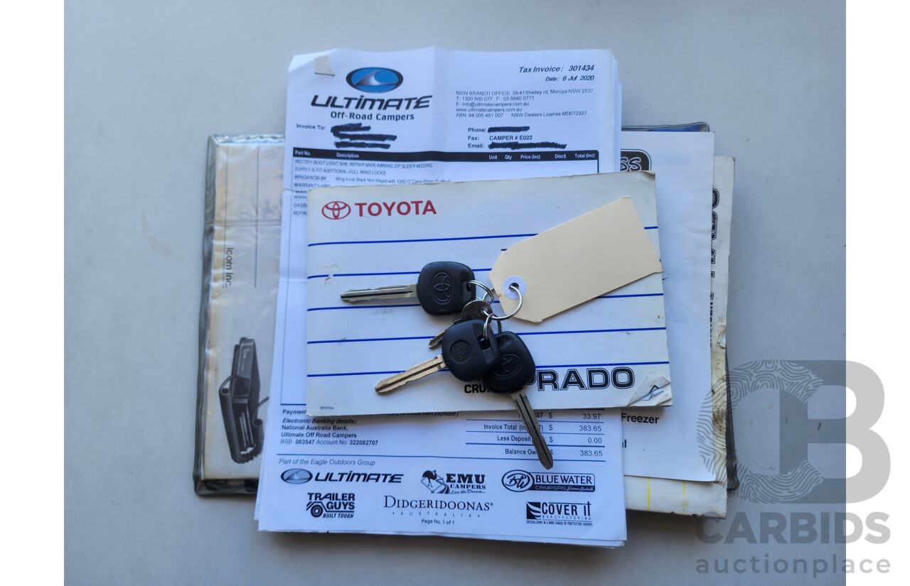 8/2002 Toyota Landcruiser Prado GXL (4x4) KZJ95R 4d Wagon White / Gold 3.0L