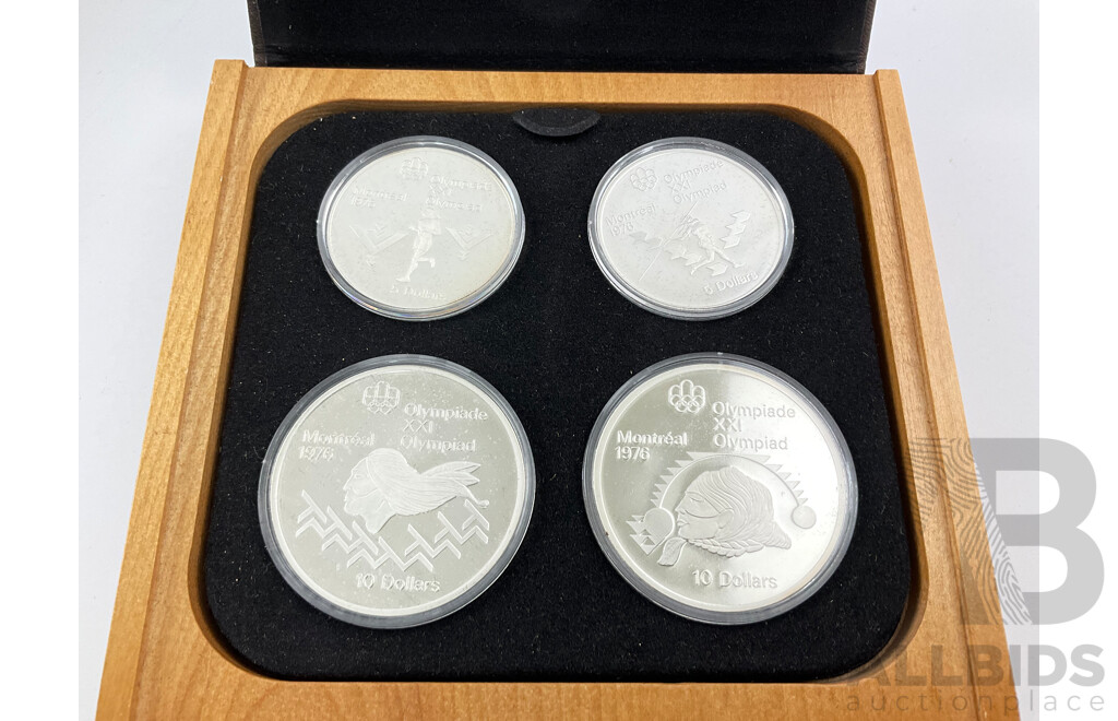 Canada 1976 Four Silver Proof Coin Set, Montreal Olympic Games .925