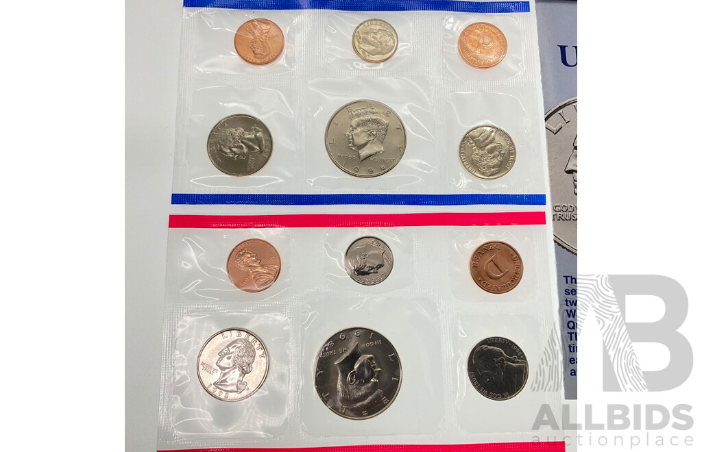 USA 1998 UNC Coin Sets, Denver and Philadelphia Mints